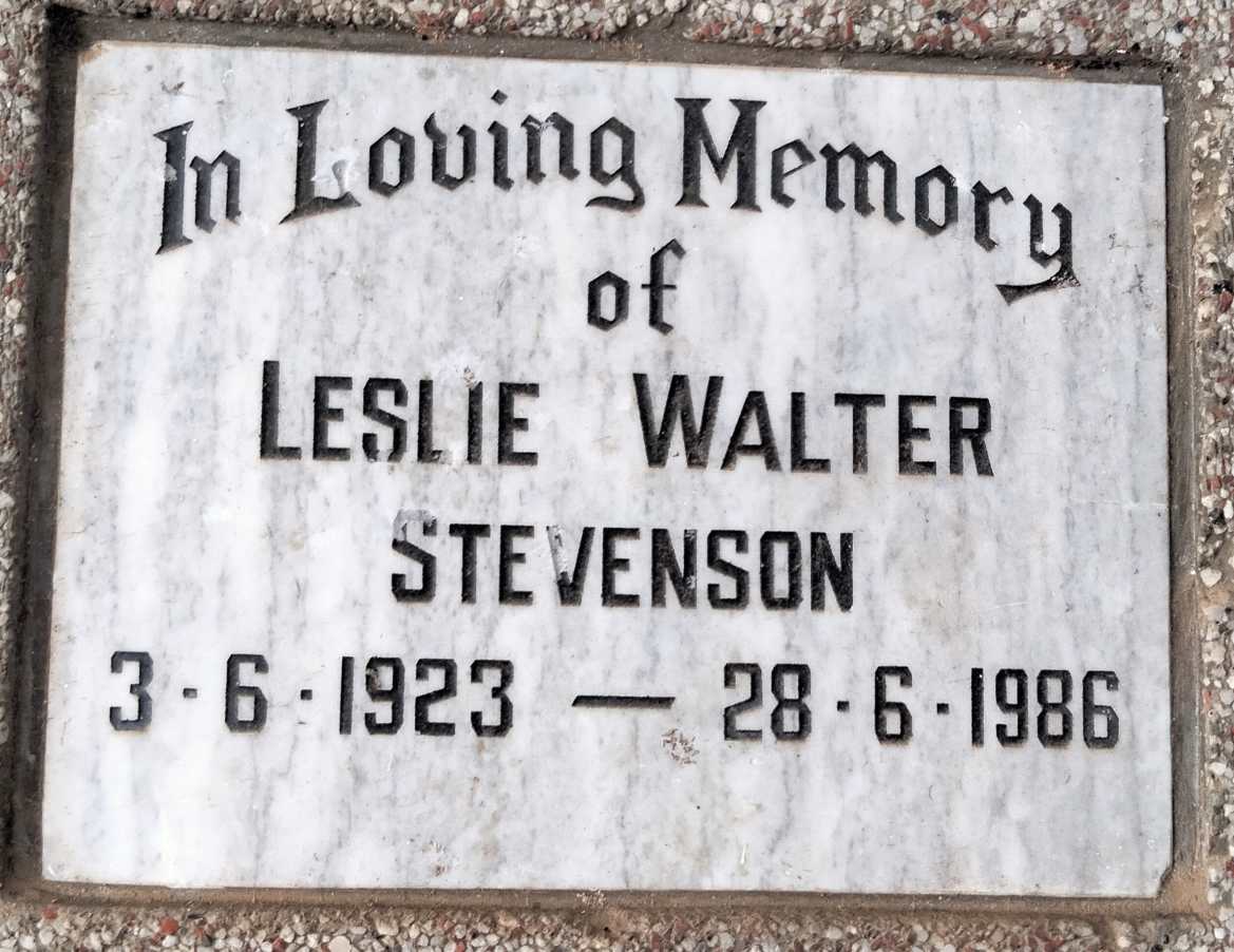 STEVENSON Leslie Walter 1923-1986