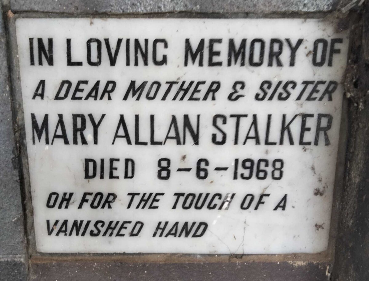 STALKER, Mary Allan -1968