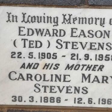 STEVENS Edward Eason 1905-1958 & Caroline Mary 18867-1961