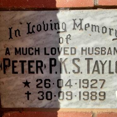 TAYLOR Peter P.K.S. 1927-1989