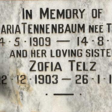 TELZ Zophia 1903-1986 :: TANNENBAUM Maria nee TELZ 1909-1981