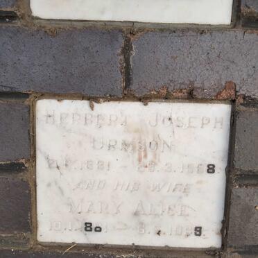 URMSON Herbert Joseph1881-1968 & Mary Alice 1881-1969