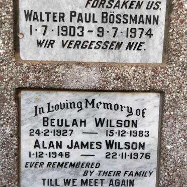 WILSON Alan James 1946-1976 :: WILSON Beulah 1927-1983