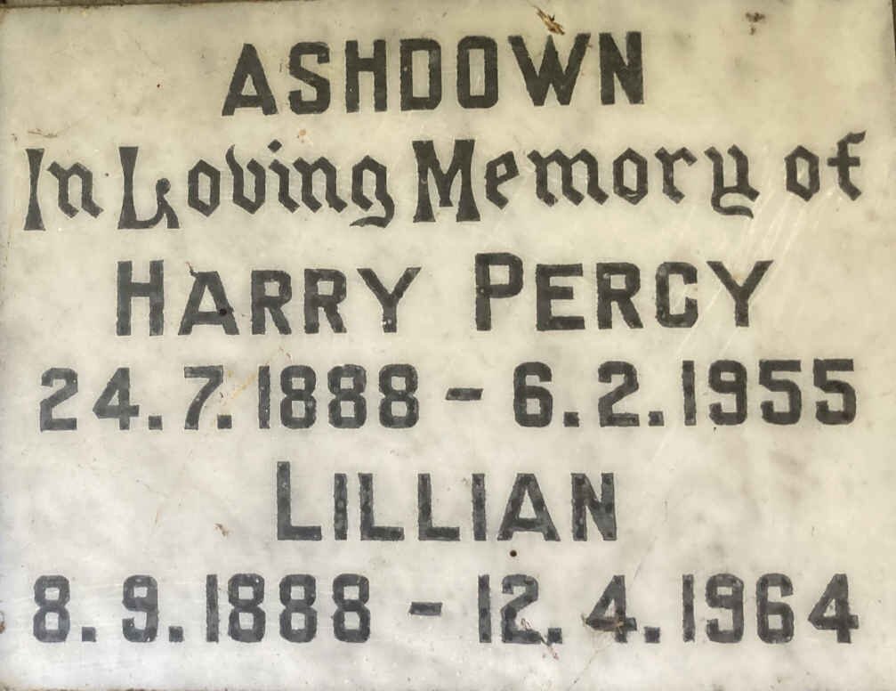 ASHDOWN Harry Percy 1888-1955 & Lillian 1888-1964