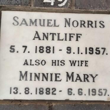 ANTLIFF Samuel Norris 1881-1957 & Minnie Mary 1882-1957