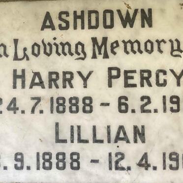 ASHDOWN Harry Percy 1888-1955 & Lillian 1888-1964