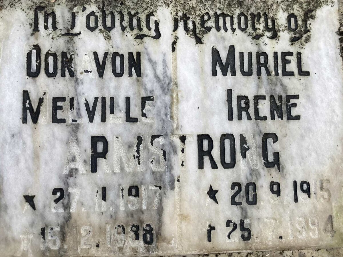 ARMSTRONG Donavon Melville 1917-1988 & Muriel Irene 1915-1994