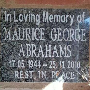 ABRAHAMS Maurice George 1944-2010