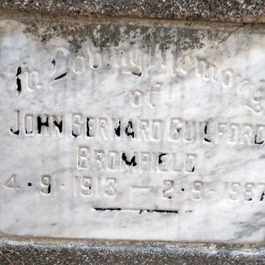 BROMFIELD John Bernard Guilford 1913-1987