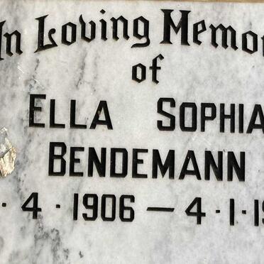 BENDEMANN Ella Sophia 1906-1986