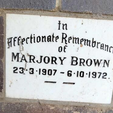 BROWN Marjory 1907-1972