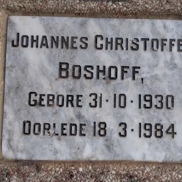 BOSHOFF Johannes Christoffel 1930-1984