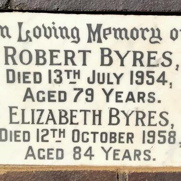 BYRES Robert -1954 & Elizabeth -1958
