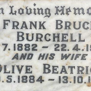 BURCHELL Frank Bruce 1882-1960 & Olive Beatrice 1884-1967