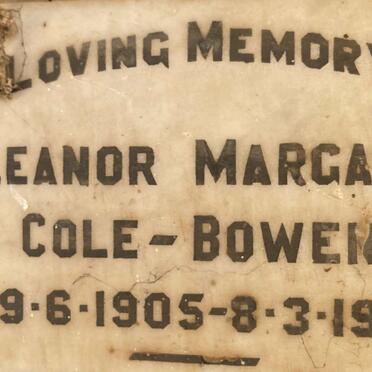 BOWEN Eleanor Margaret, COLE- 1905-1971