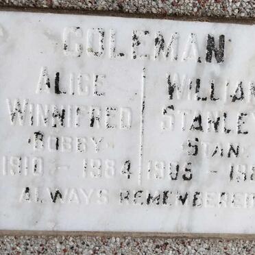 COLEMAN William Stanley 1905-1989 & Alice Winnifred 1910-1984