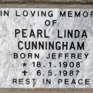 CUNNINGHAM Pearl Linda nee JEFFREY 1908-1987