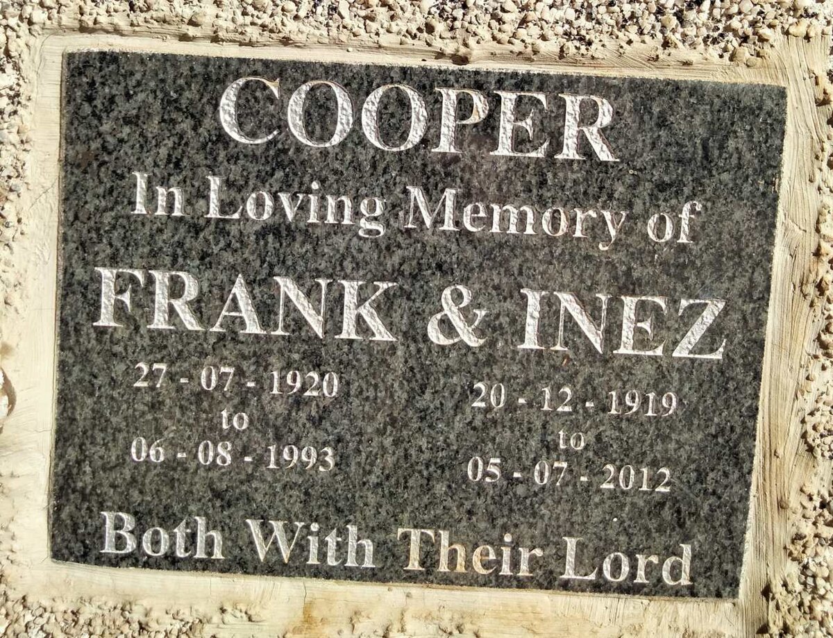 COOPER Frank 1920-1993 & Inez 1919-2012