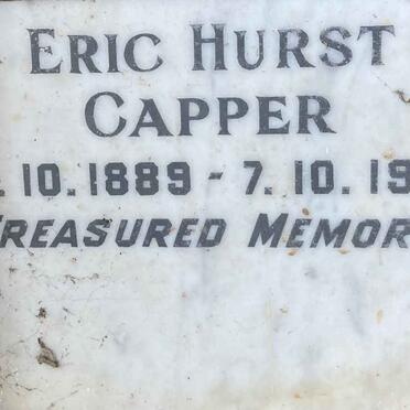 CAPPER Eric Hurst 1889-1953