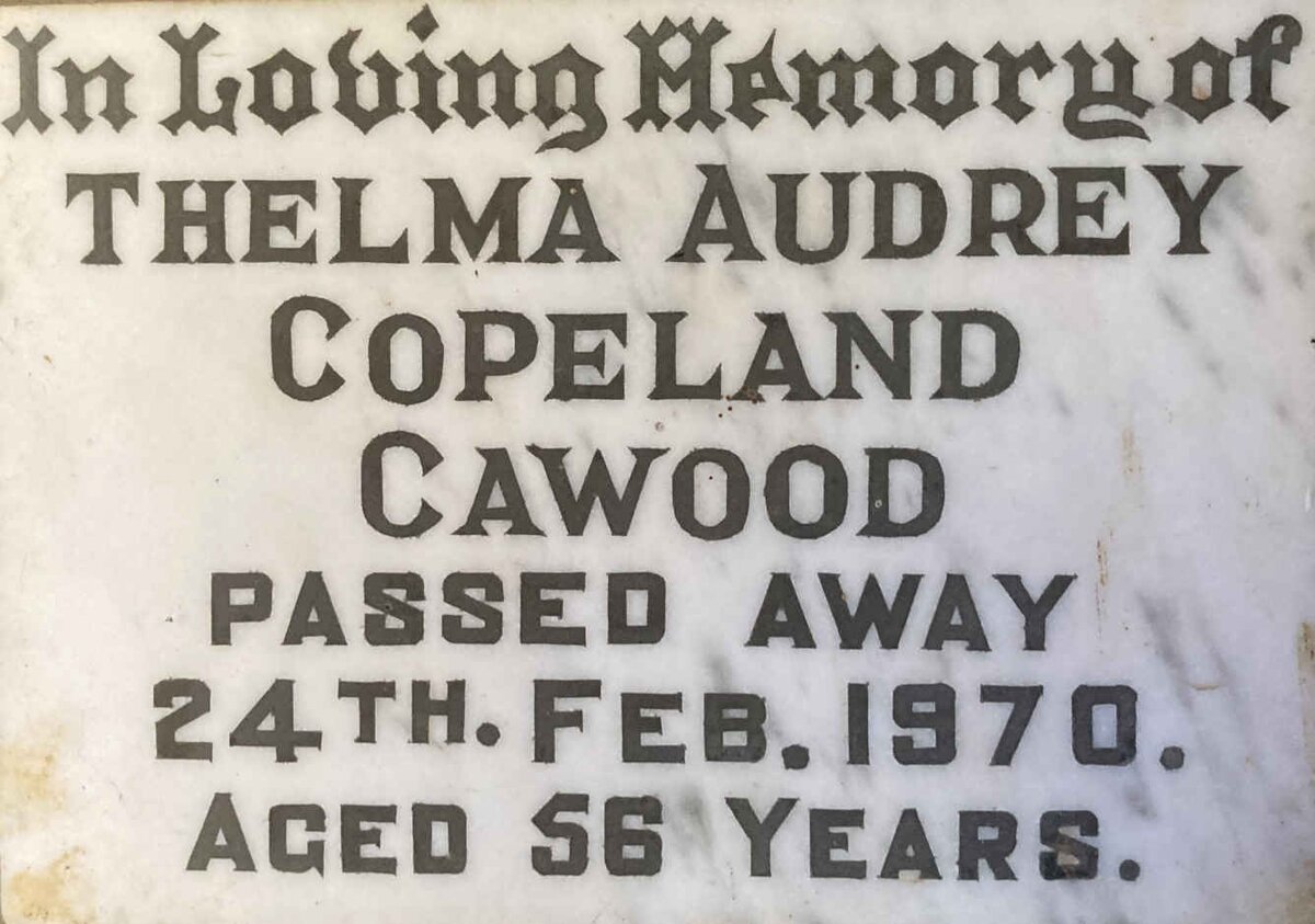 CAWOOD Thelma Audrey Copeland -1970