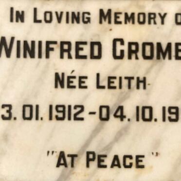 CROMBIE Winifred nee LEITH 1912-1990