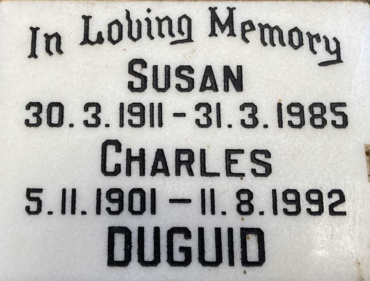 DUGUID Charles 1901-1992 & Susan 1911-1985