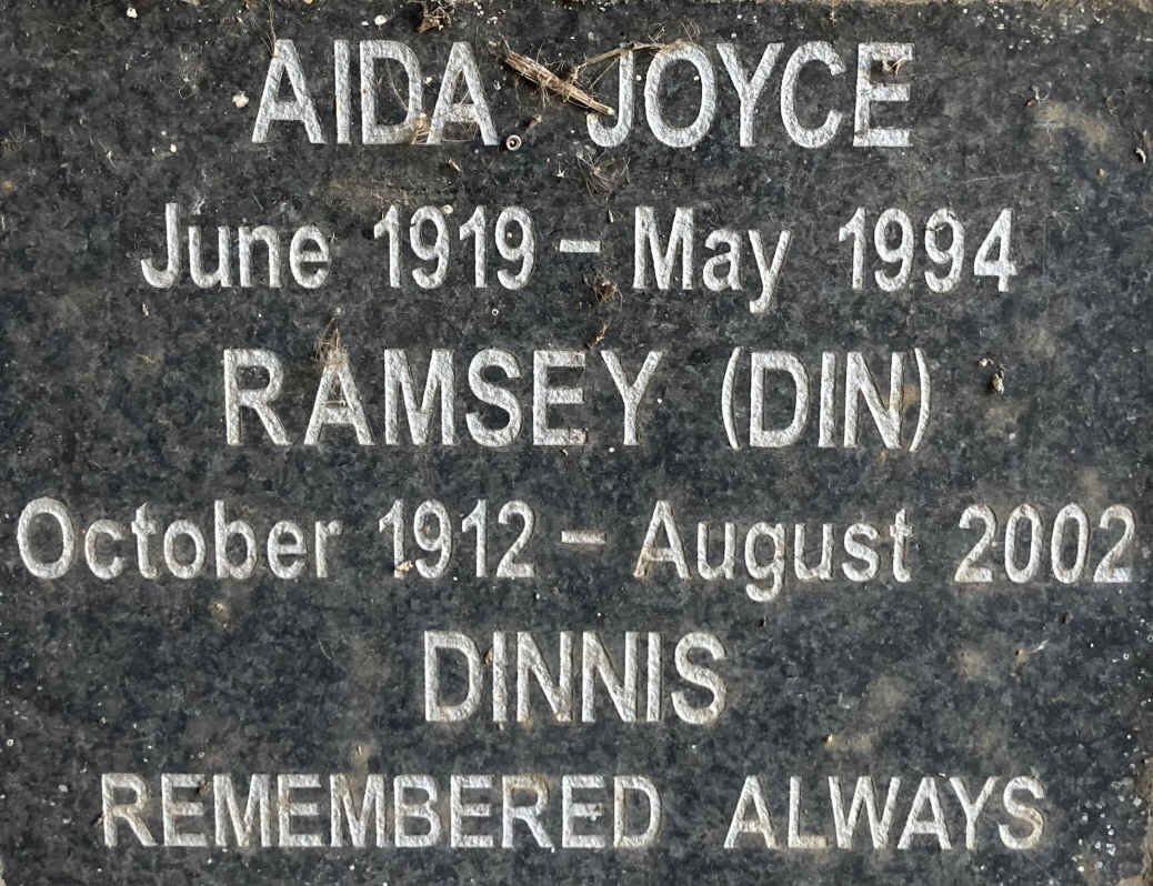 DINNIS Ramsey  1912-2002 & Aida Joyce 1919-1994