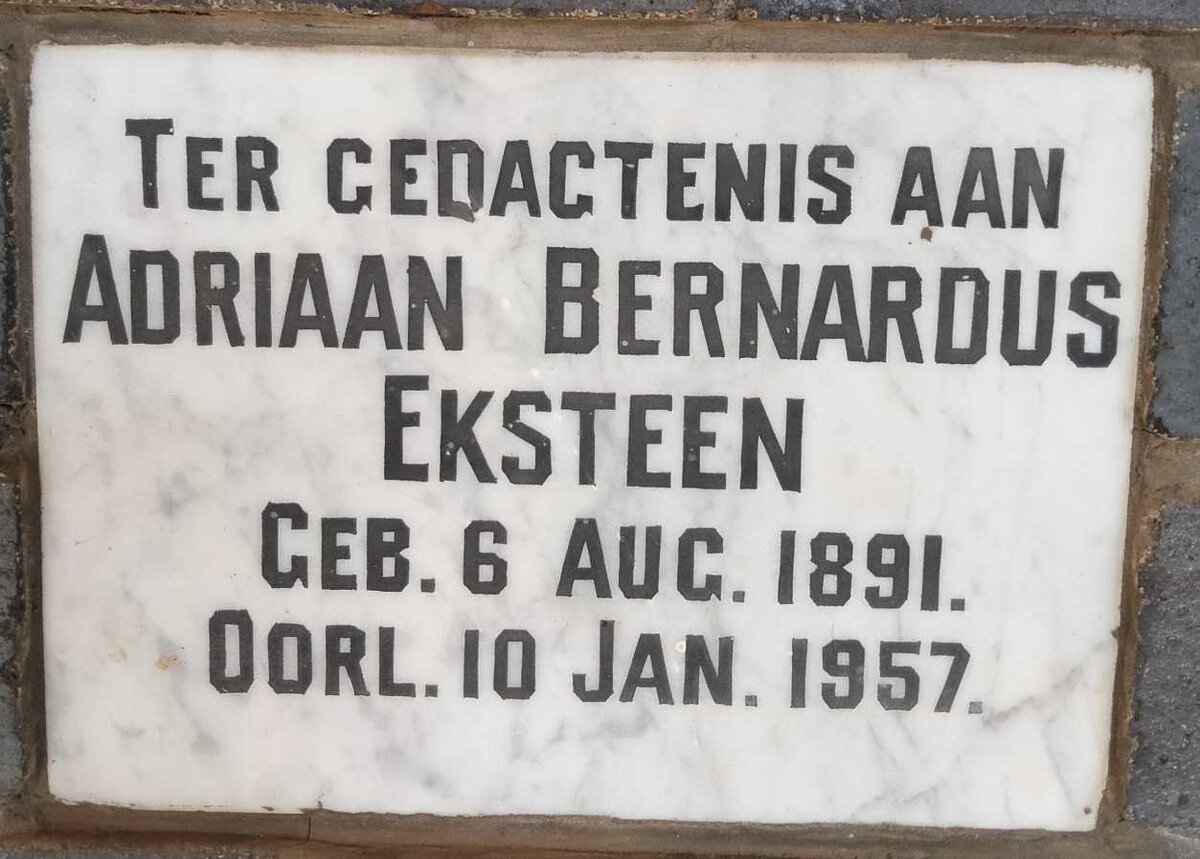EKSTEEN Adriaan Bernadus 1891-1957