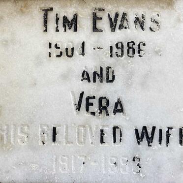 EVANS Tim 1904-1986 & Vera 1917-1993