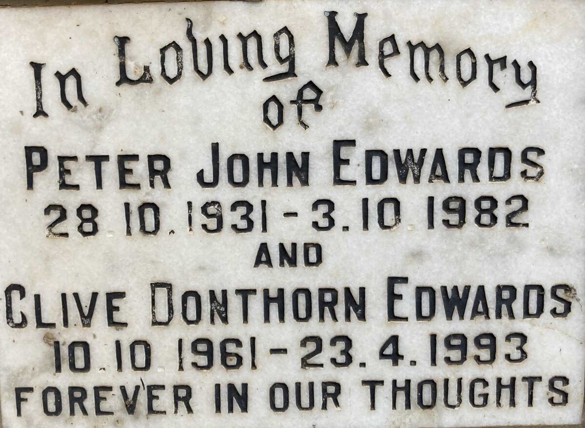 EDWARDS Peter John 1931-1982 :: EDWARDS Clive Donthorn 1961-1993