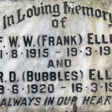 ELLIS F.W.W. 1915-1989 & R.D. 1920-1989