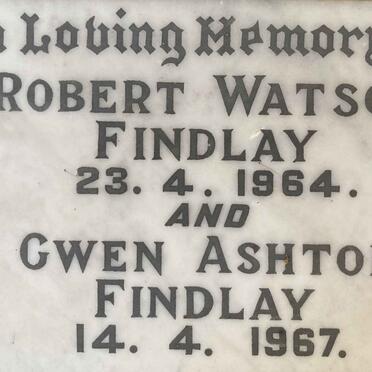 FINDLAY Robert Watson -1964 & Gwen Ashton -1967