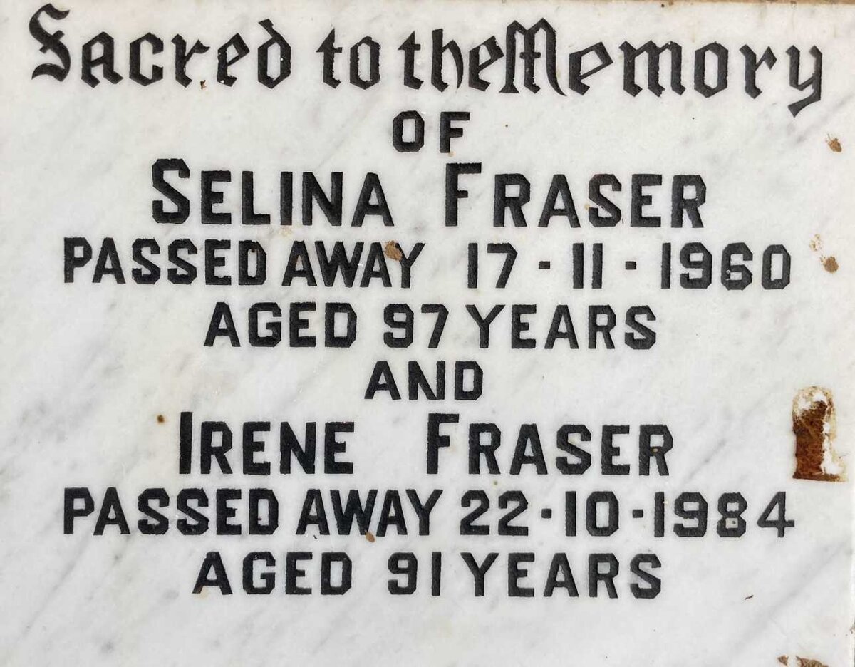 FRASER Selina -1960 :: FRASER Irene -1984