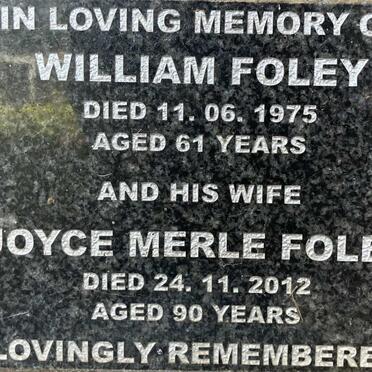 FOLEY William -1975 & Joyce Merle -2012