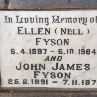 FYSON John James 1891-1971 & Ellen 1897-1964