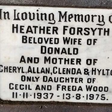 FORSYTH Heather 1937-1975