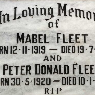 FLEET Peter Donald 1920-1986 & Mabel 1919-1985