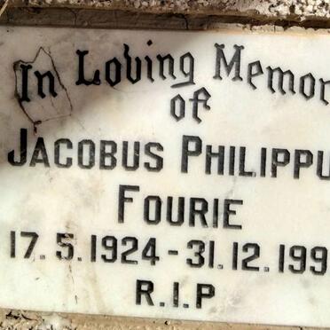 FOURIE Jacobus Philippus 1924-1992