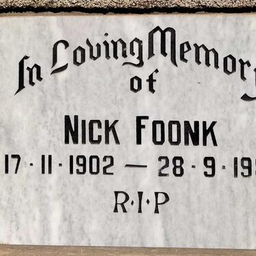 FOONK Nick 1902-1986