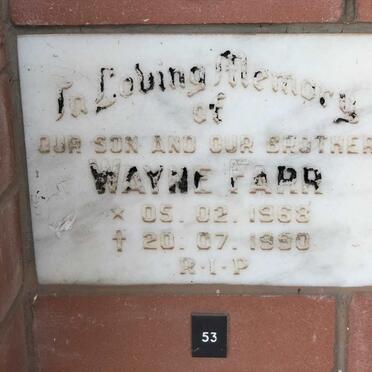 FARR Wayne 1968-1990