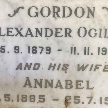 GORDON Alexander Ogilvie 1879-1952 & Annabel 1885-1969