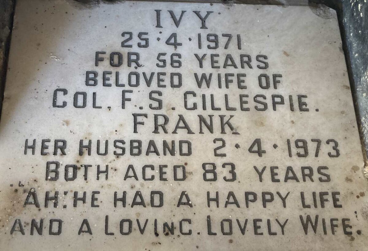 GILLESPIE Frank S. -1973 & Ivy -1971