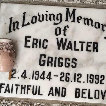 GRIGGS Eric Walter 1944-1992