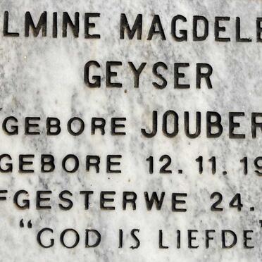 GEYSER Almine Magdelena nee JOUBERT 1913-1986
