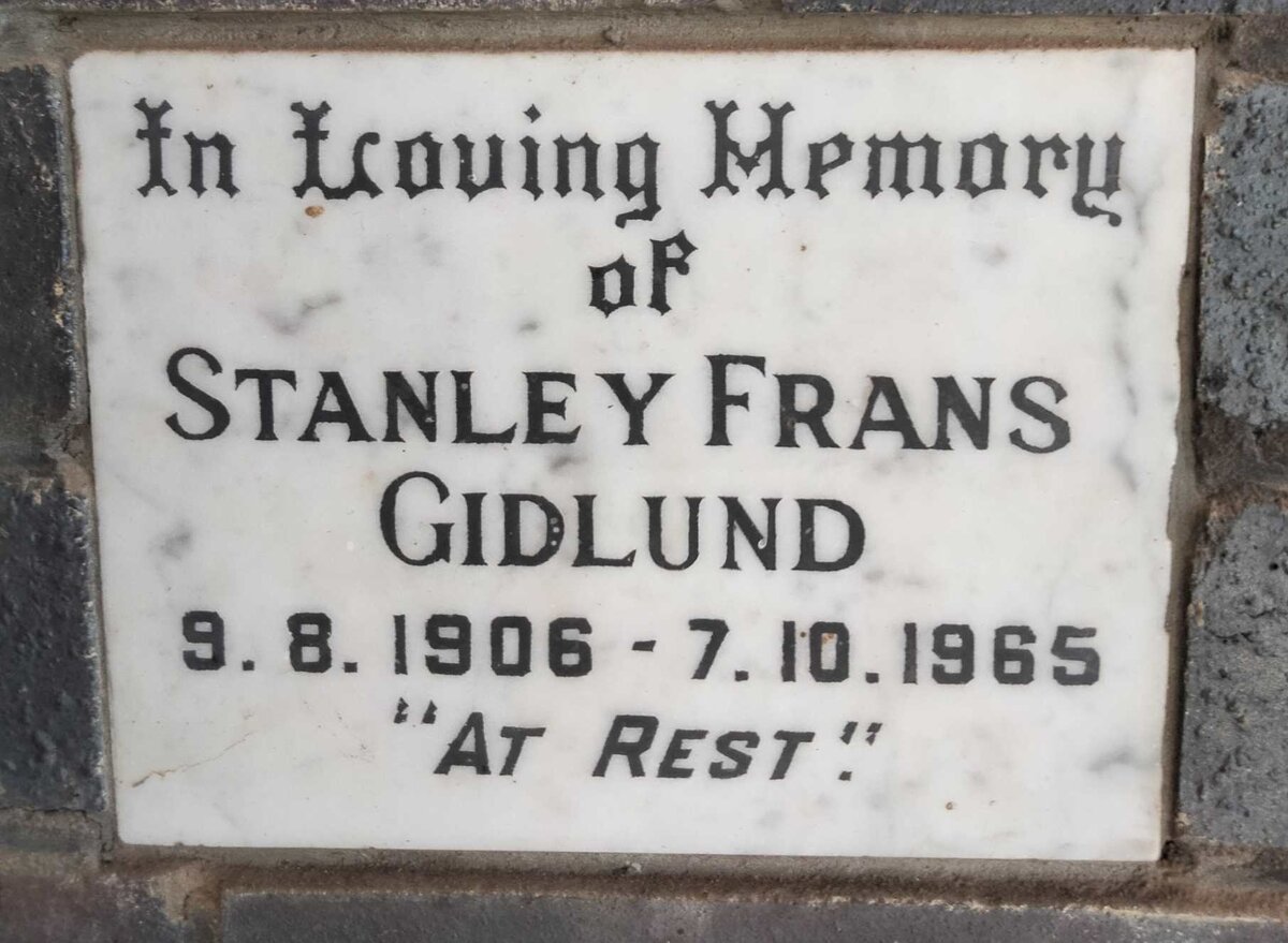 GIDLUND Stanley Frans 1906-1965