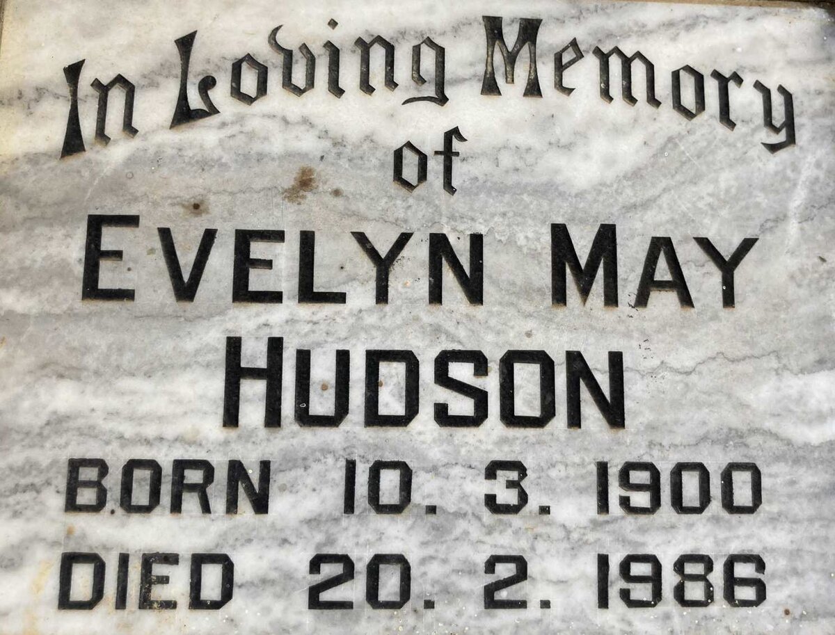HUDSON Evelyn May 1900-1986