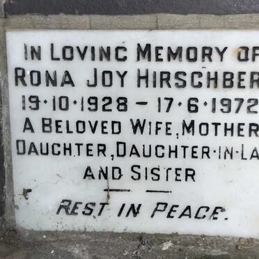 HIRSCHBERG Rona Joy 1928-1972