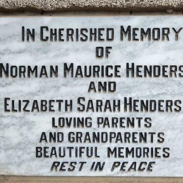 HENDERSON Norman Maurice & Elizabeth Sarah