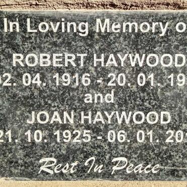 HAYWOOD Robert 1916-1992 & Joan 1925-2012