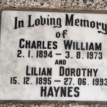 HAYNES Charles William 1894-1973 & Lilian Dorothy 1895-1993